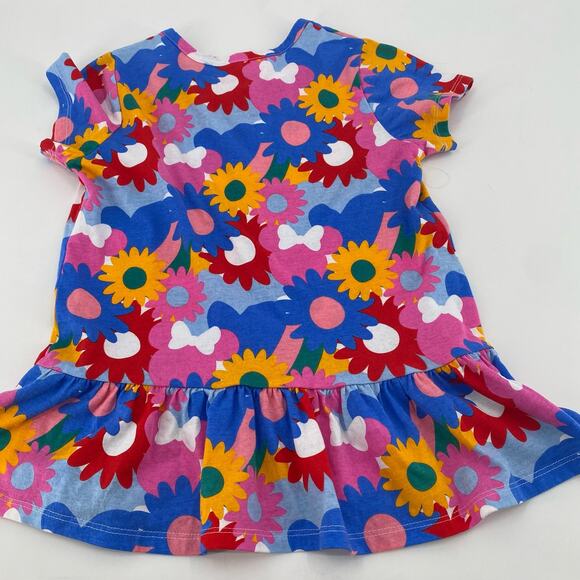 Disney Junior Minnie hidden Mickey bright floral dress girls size 6 pink blue - Picture 6 of 7